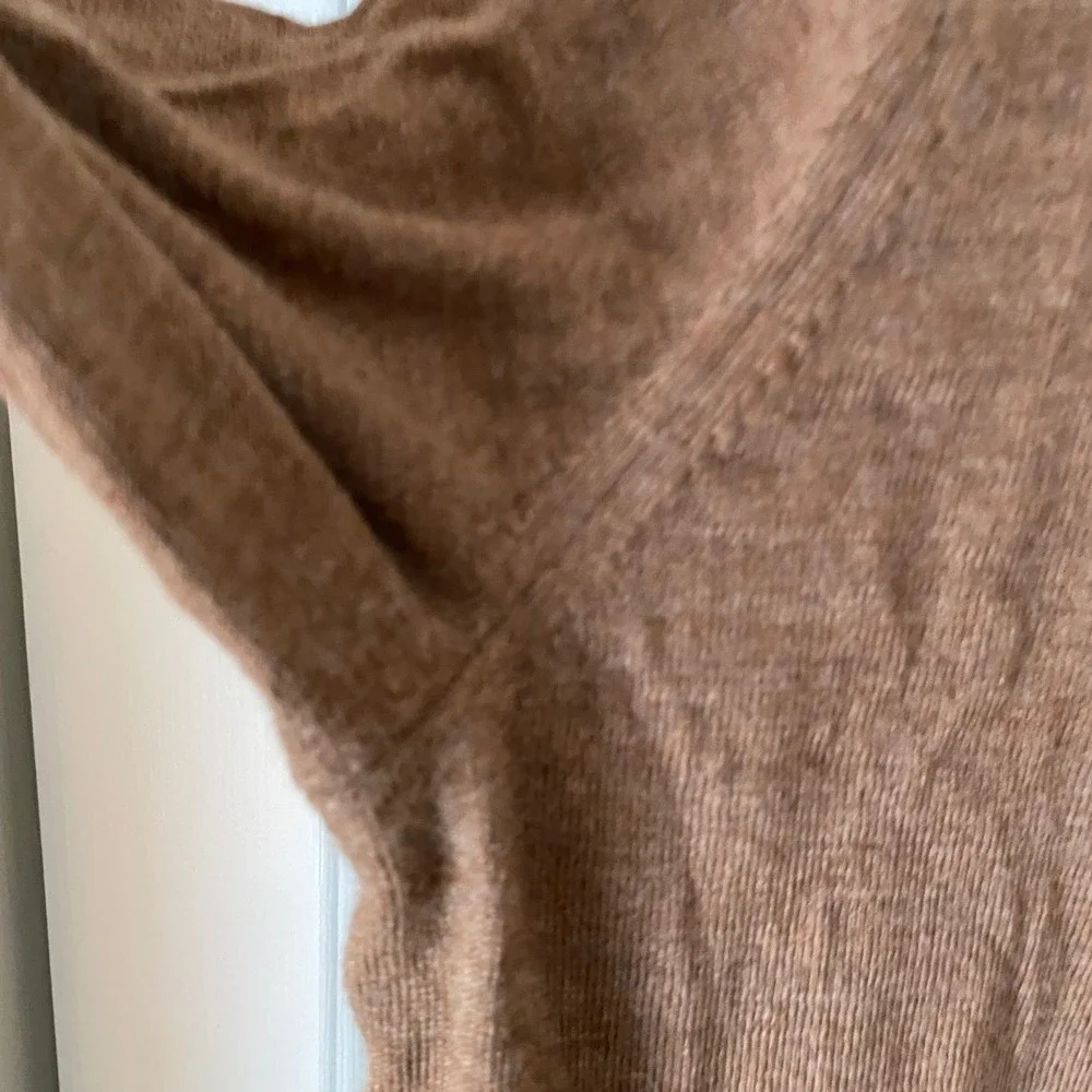 J Crew Mens Merino Wool V Neck Long Sleeve Sweater Brown XL Casual‎ Preppy Cozy